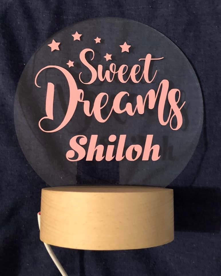 Engraved or Vinyl Personalised Night Light