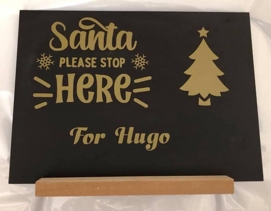“Santa Please Stop Here” Personalised Sign